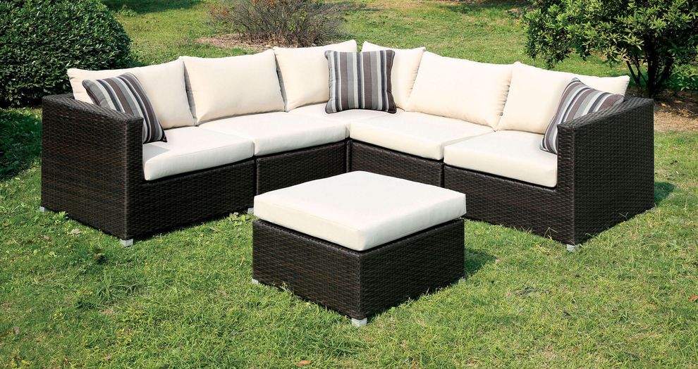 Patio sectional sofa set w/ ottoman by Furniture of America