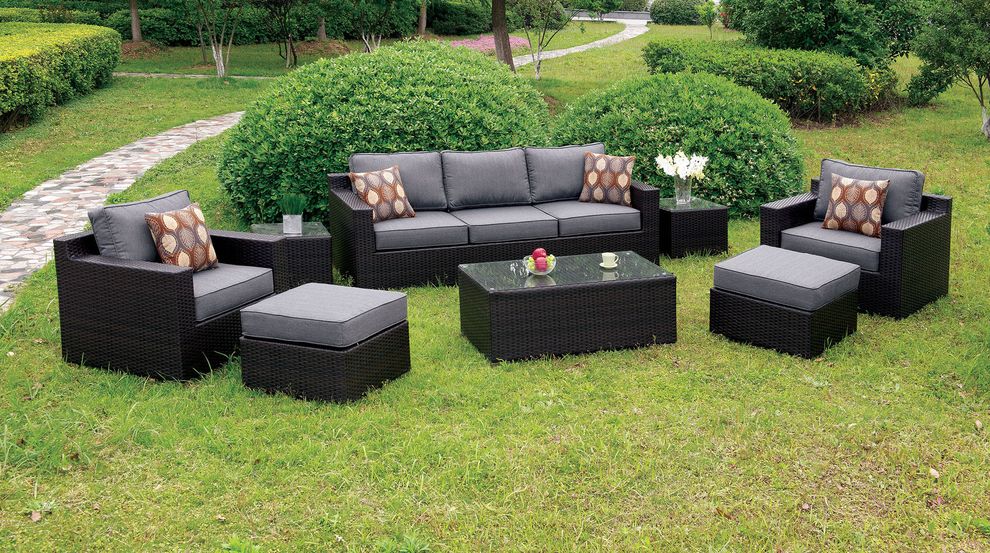 8 Pc. Patio Sofa Set in Gray by Furniture of America
