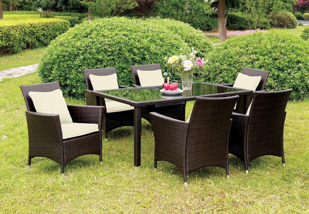 7pcs patio dining table set by Furniture of America