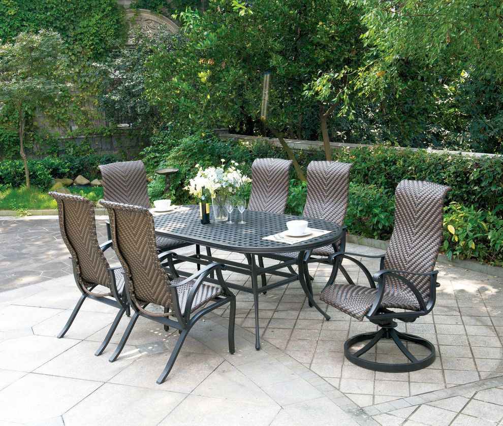 7pcs outside patio dining table set by Furniture of America