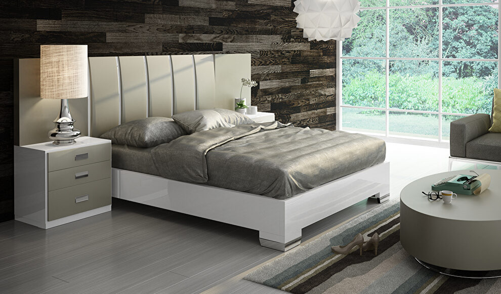 Contemporary low-profile special order king bed by Fenicia Spain