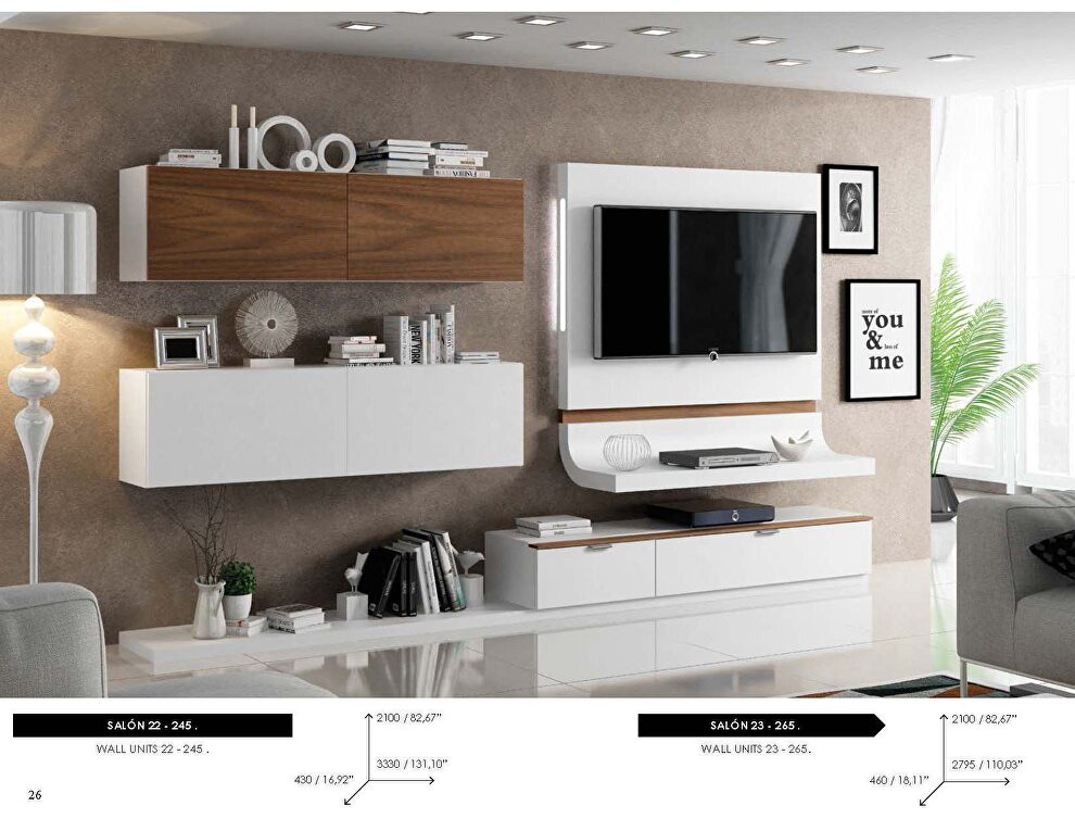 Contemporary hanging wall unit in white / brown by Fenicia Spain