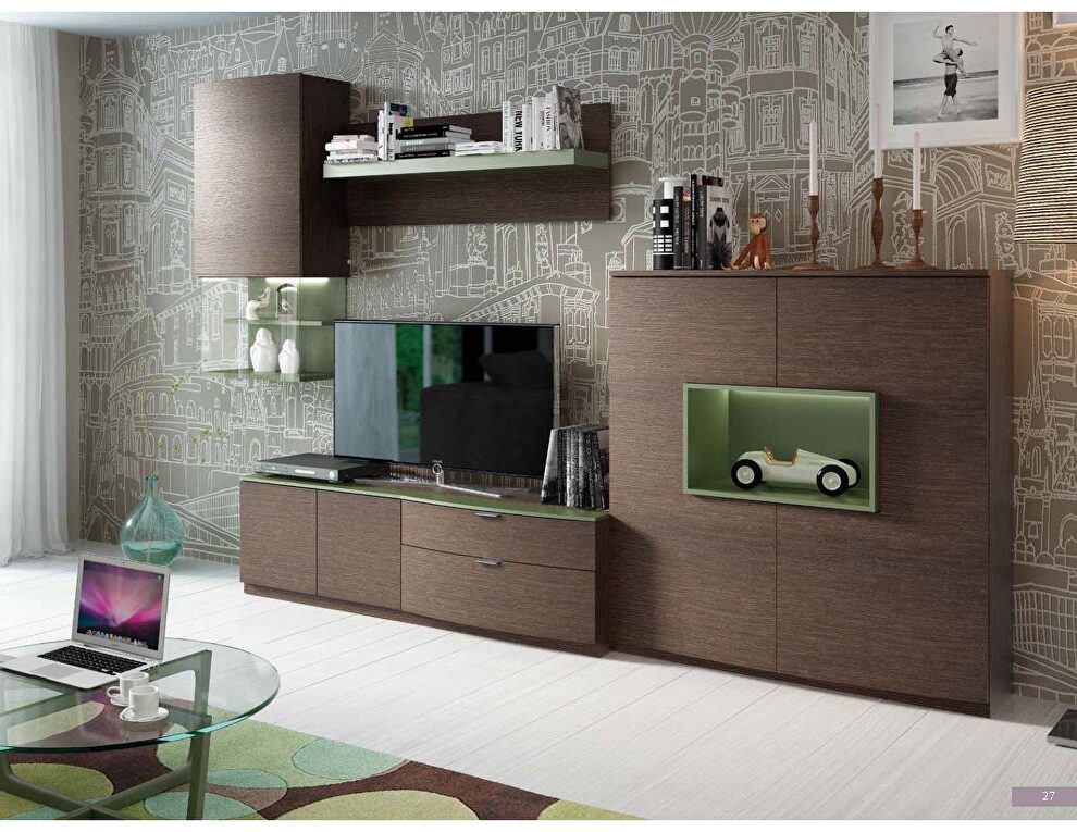 Contemporary brown finish wall unit by Fenicia Spain