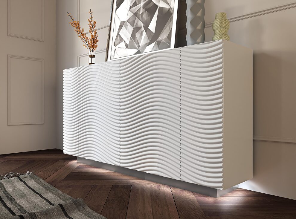 White gloss Spain-made buffet in white pattern by Franco Spain