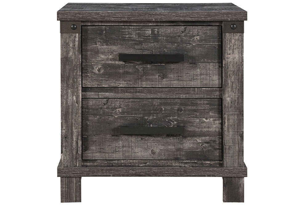 Farmhouse style gray distressed finish night stand by Global