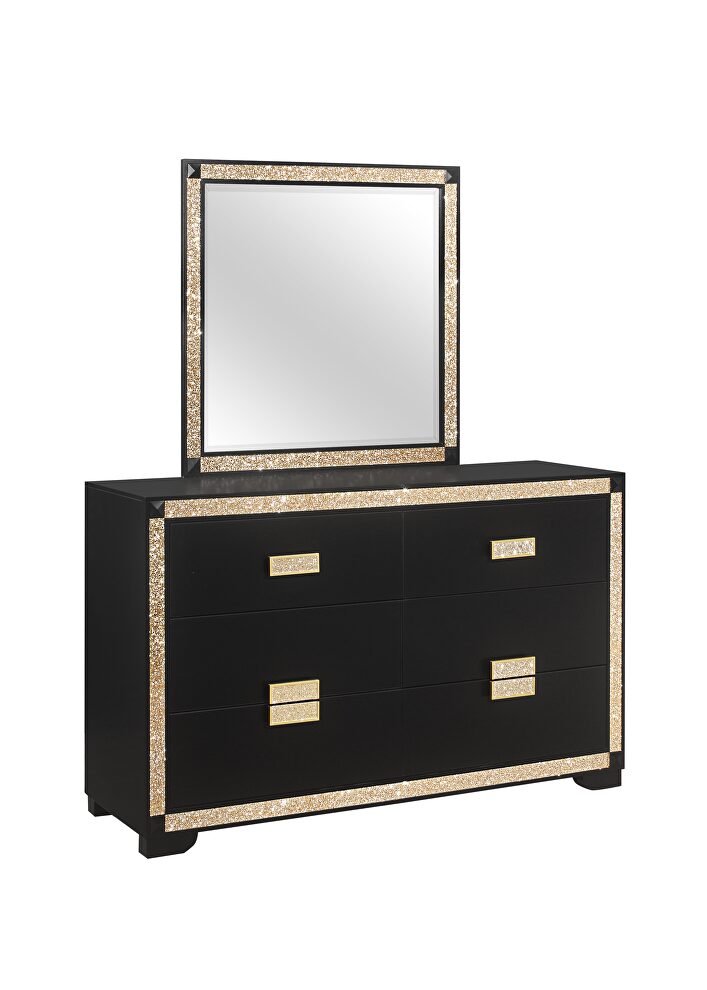 Black/gold glam style dresser by Global