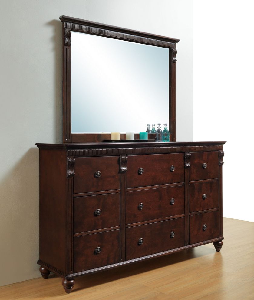 Classic mahogany finish style dresser by Global