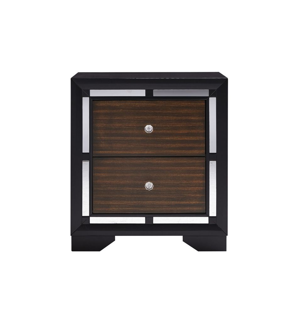 Brown/cherry two toned modern style nightstand by Global