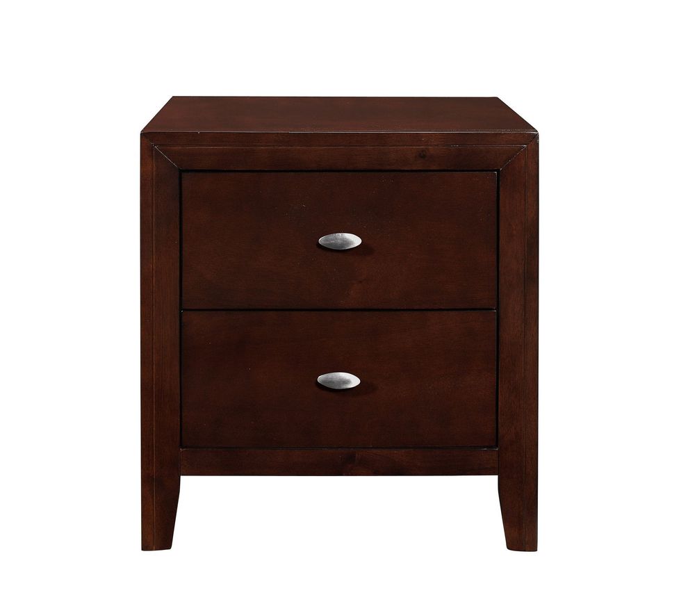 Merlot brown simplistic modern nightstand by Global