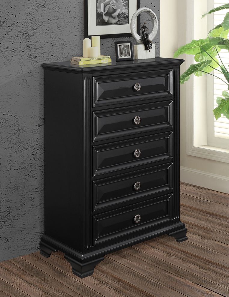 Antique black finish traditional chest by Global