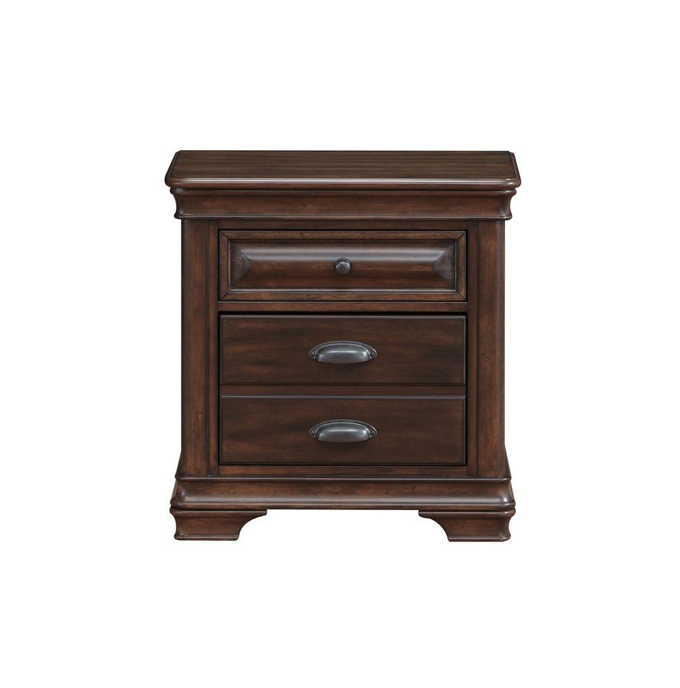 Rustic two-toned brown classic nightstand by Global