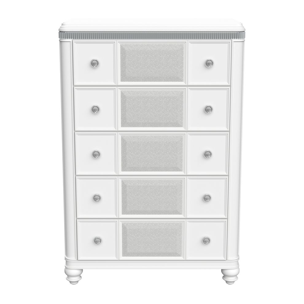 Elegant white / silver chic style chest by Global