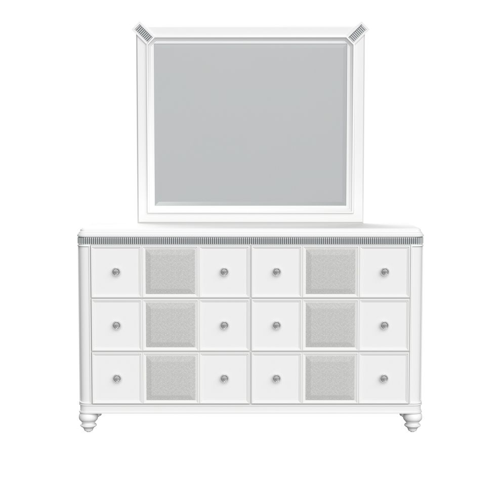 Elegant white / silver chic style dresser by Global