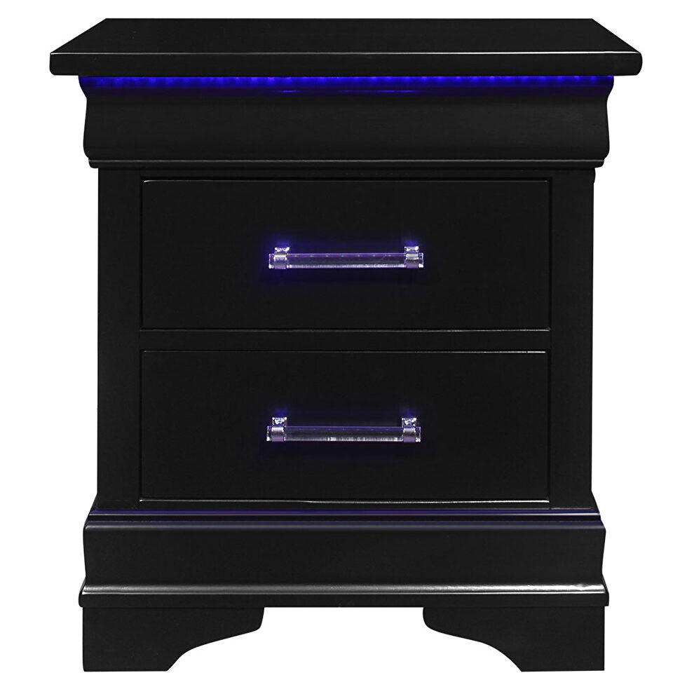 Rubberwood casual style black night stand by Global