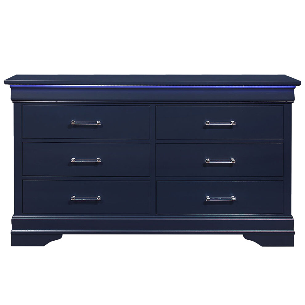 Rubberwood casual style blue dresser by Global