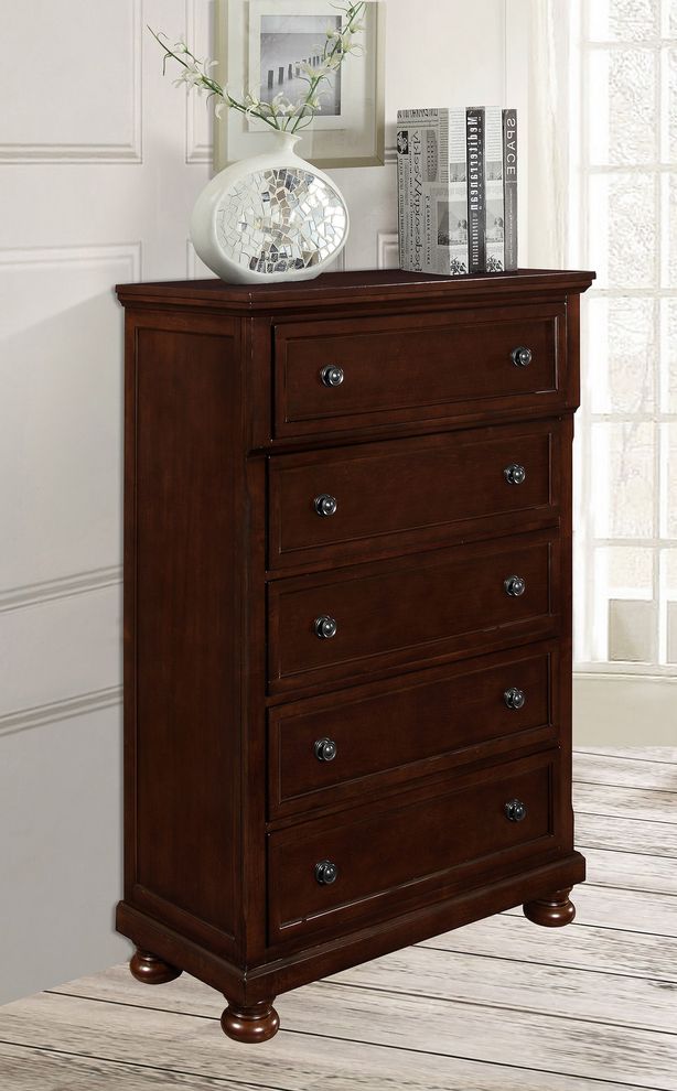 Rich brown finish traditional style chest by Global