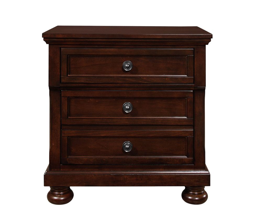 Rich brown finish traditional style nightstand by Global