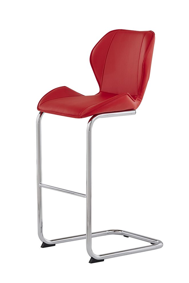 Set of 4 red bar stools by Global
