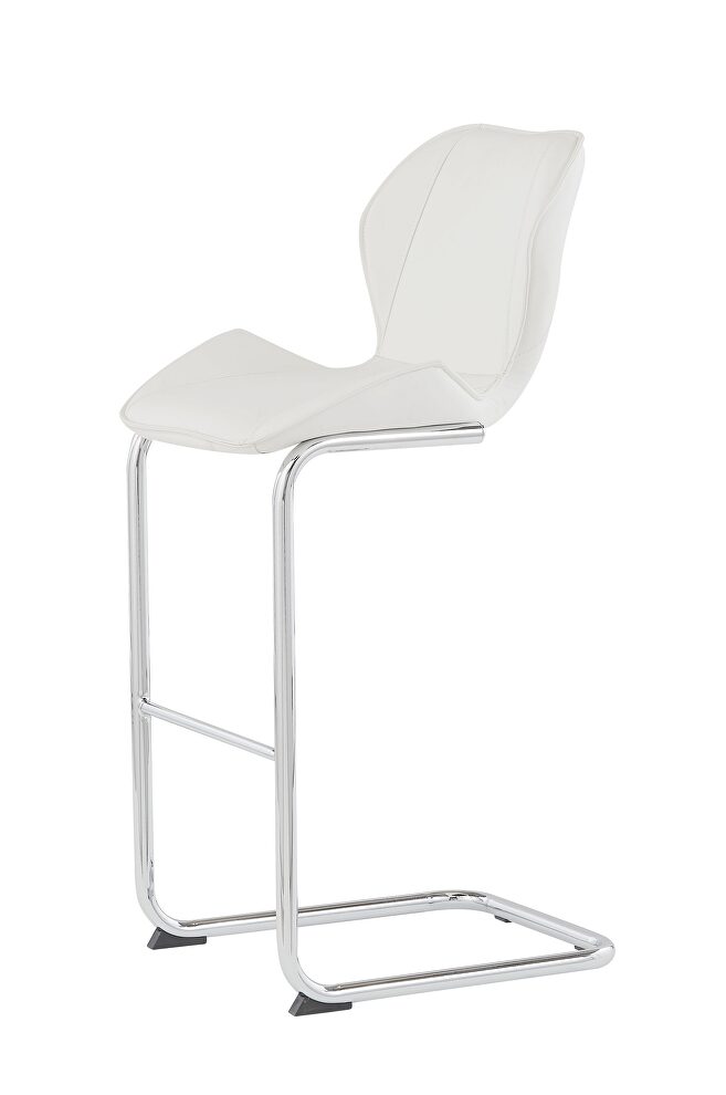 Set of 4 white bar stools by Global
