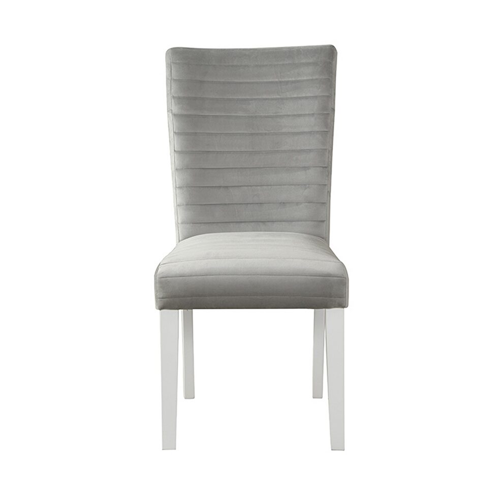 Silver / white dining chair by Global