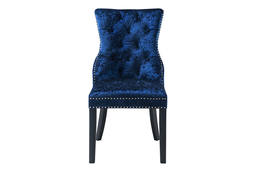 Crushed velvet fabric elegant tufted back dining chair by Global