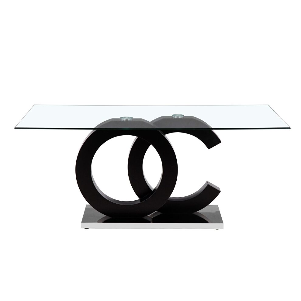Glass top contemporary dining table by Global