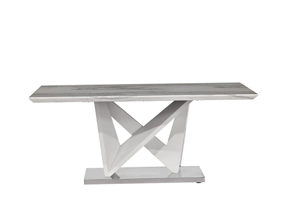 Contemporary gray faux marble top table by Global