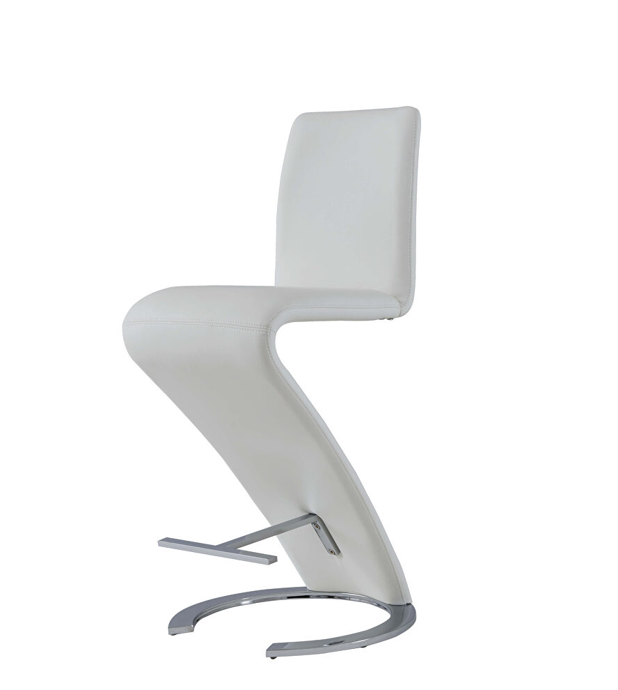 Pair of white z-shaped bar stools by Global