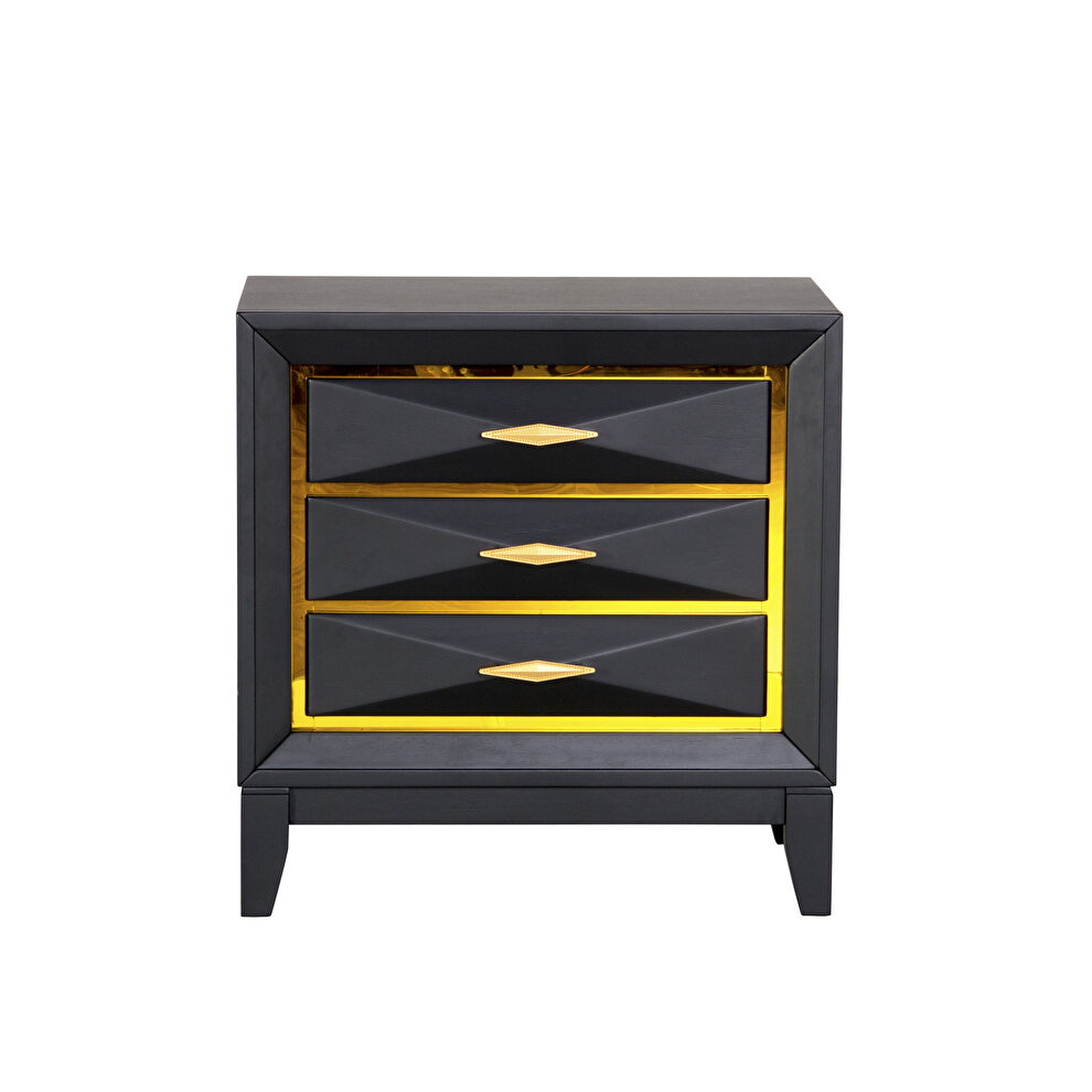 Black / gold dramatic stylish nightstand by Global