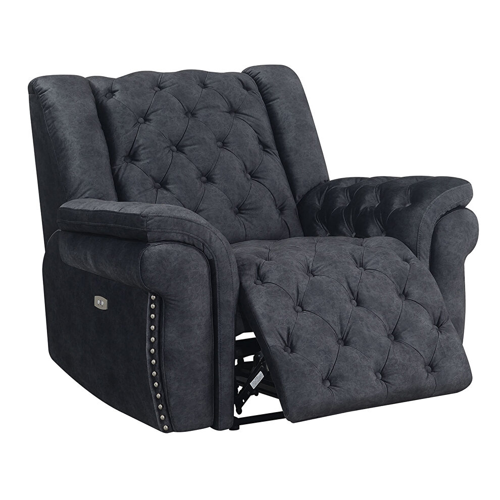 Granite polyester blend fabric tufted recliner chair by Global