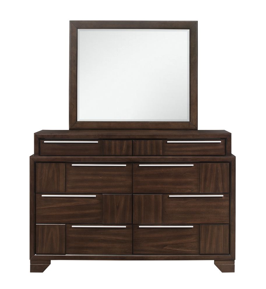 Brown finish casual style 8 drawer dresser by Global