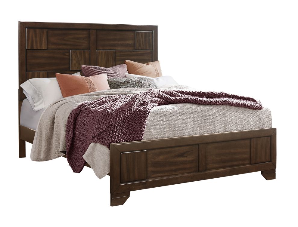 Brown finish casual style full size bed by Global
