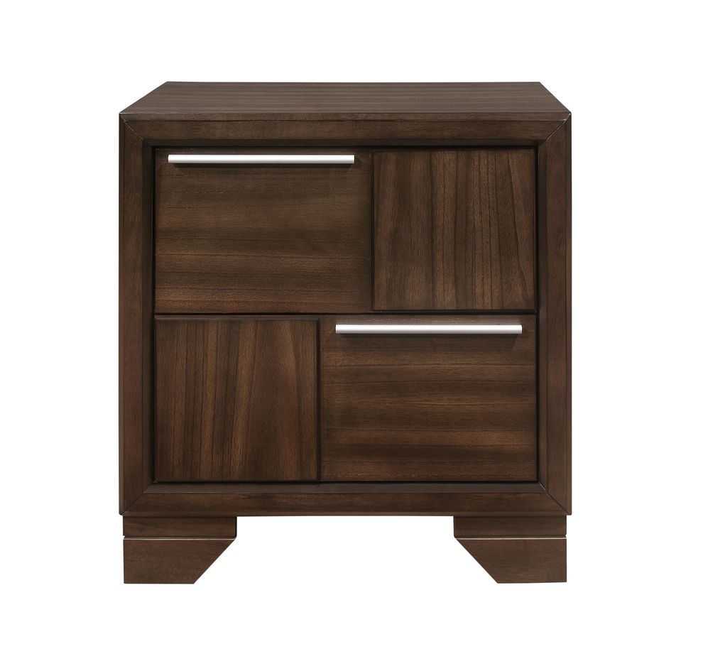 Brown finish casual style nightstand by Global