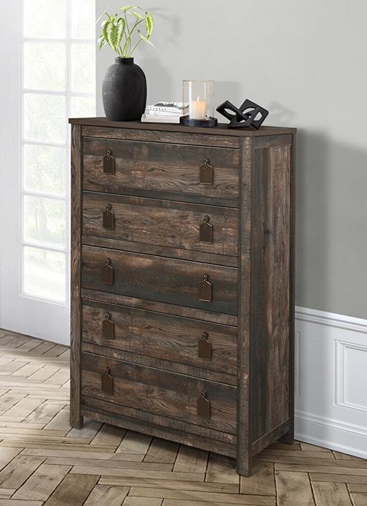 Weathered rustic finish casual style chest by Global