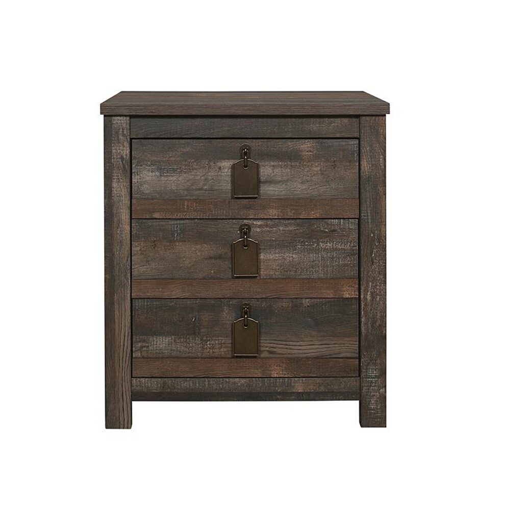 Weathered rustic finish casual style nightstand by Global