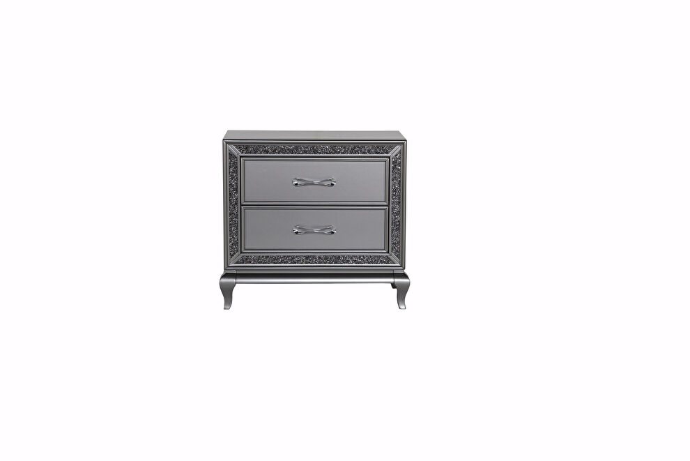 Contemporary gray glam style nightstand by Global