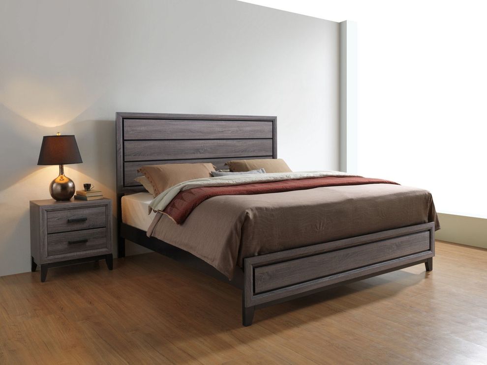 Gray contemporary style casual king bed by Global