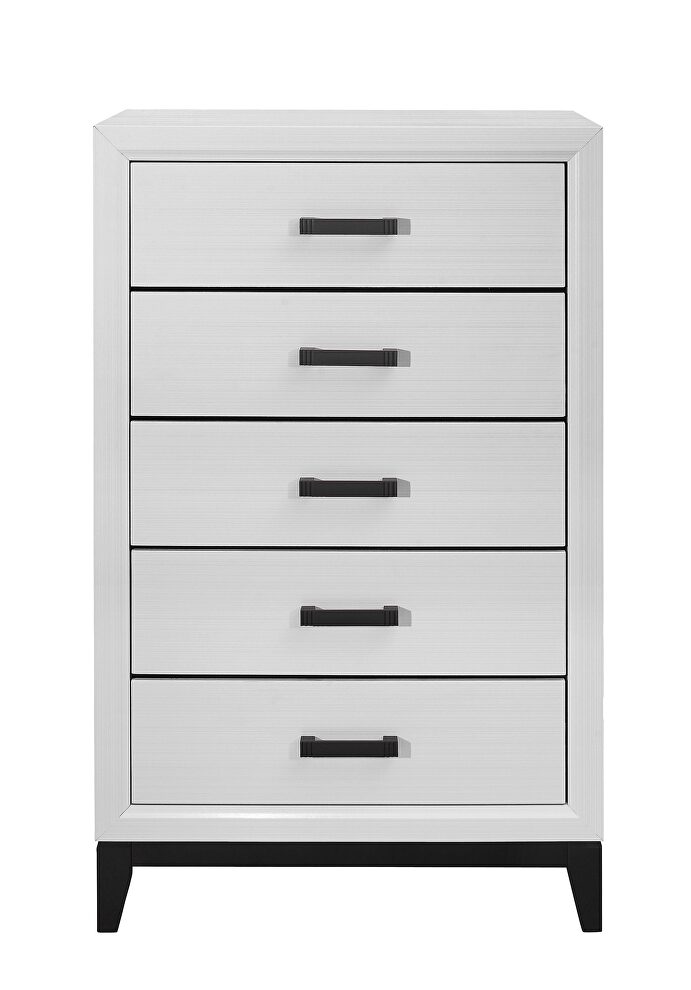 White contemporary style casual chest by Global
