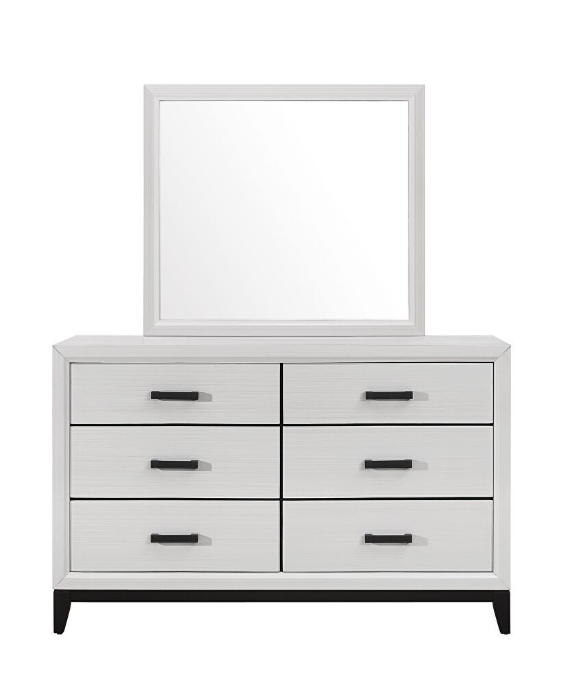 White contemporary style casual dresser by Global