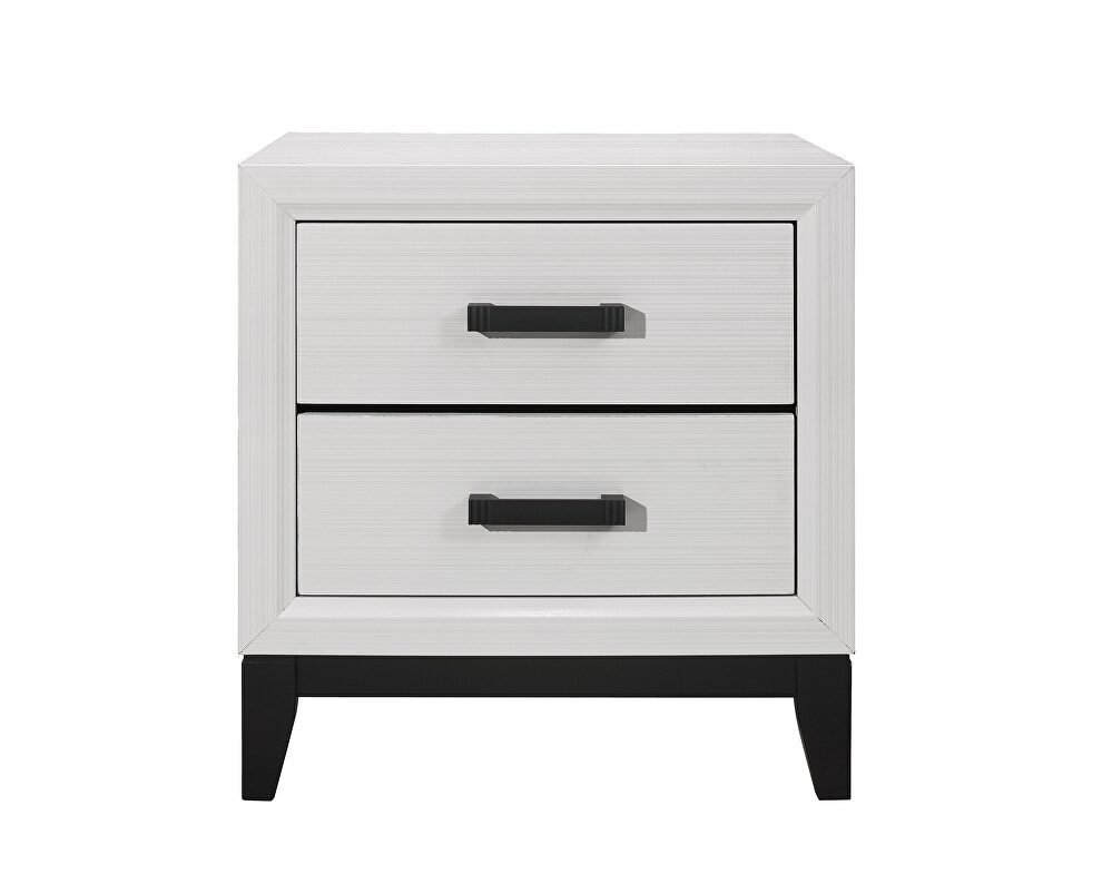 White contemporary style casual nightstand by Global