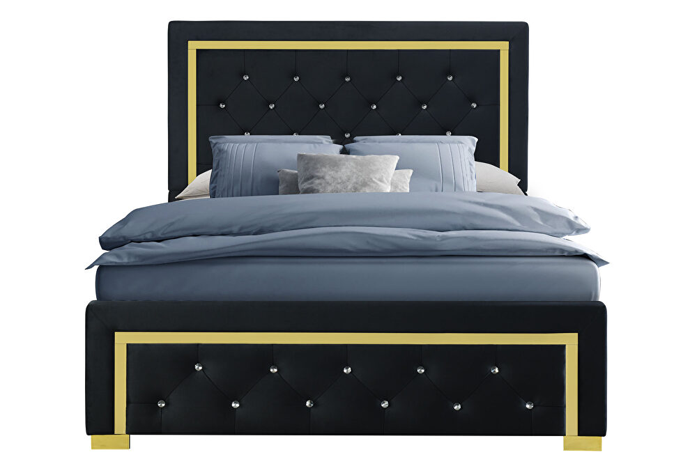 Black and gold stylish king size bed by Global