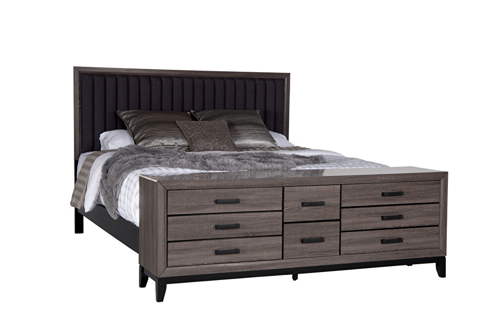 Foil gray / faux marble contemporary full bed by Global