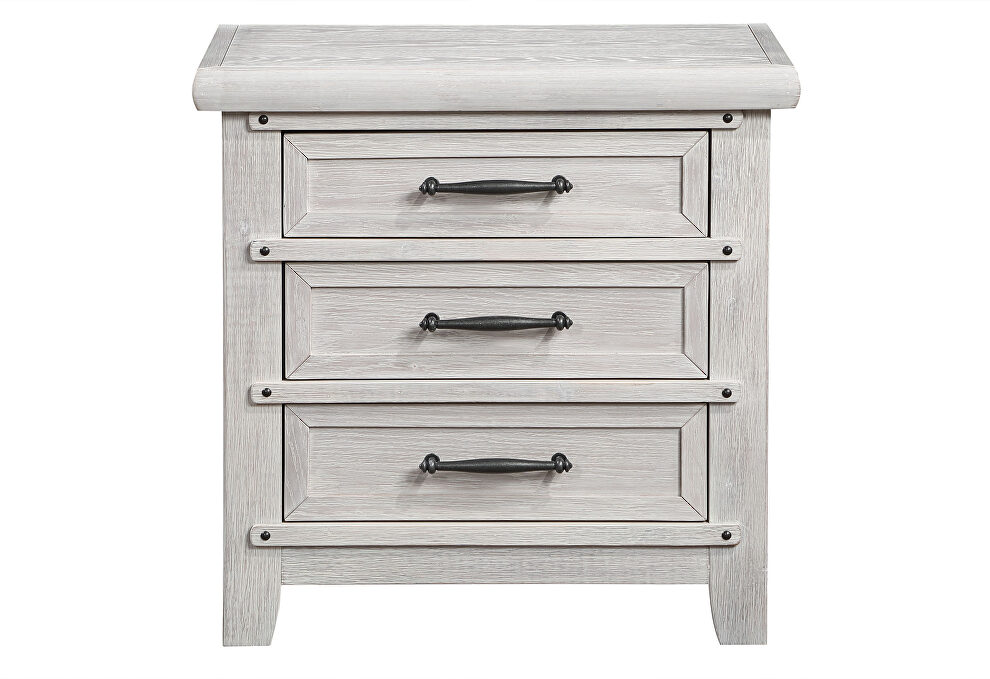 White oak farmhouse style night stand by Global