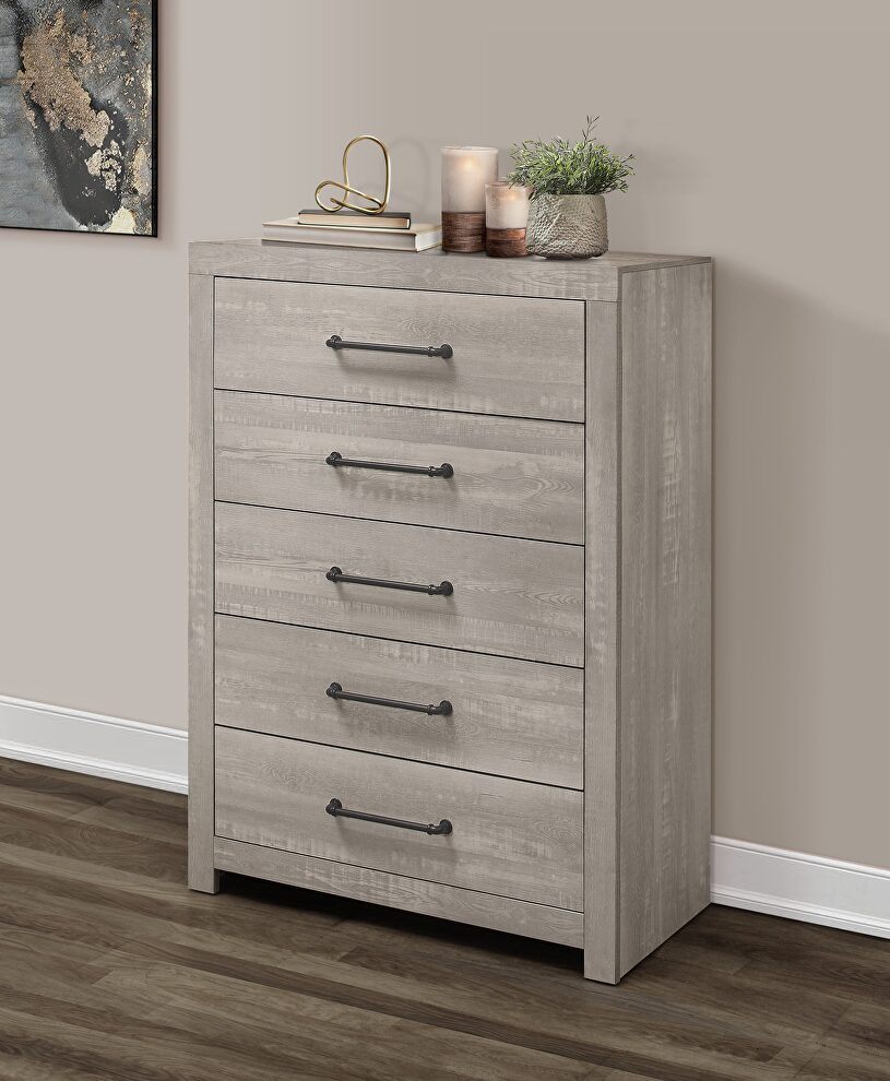 White wash chest in rustic transitional style by Global