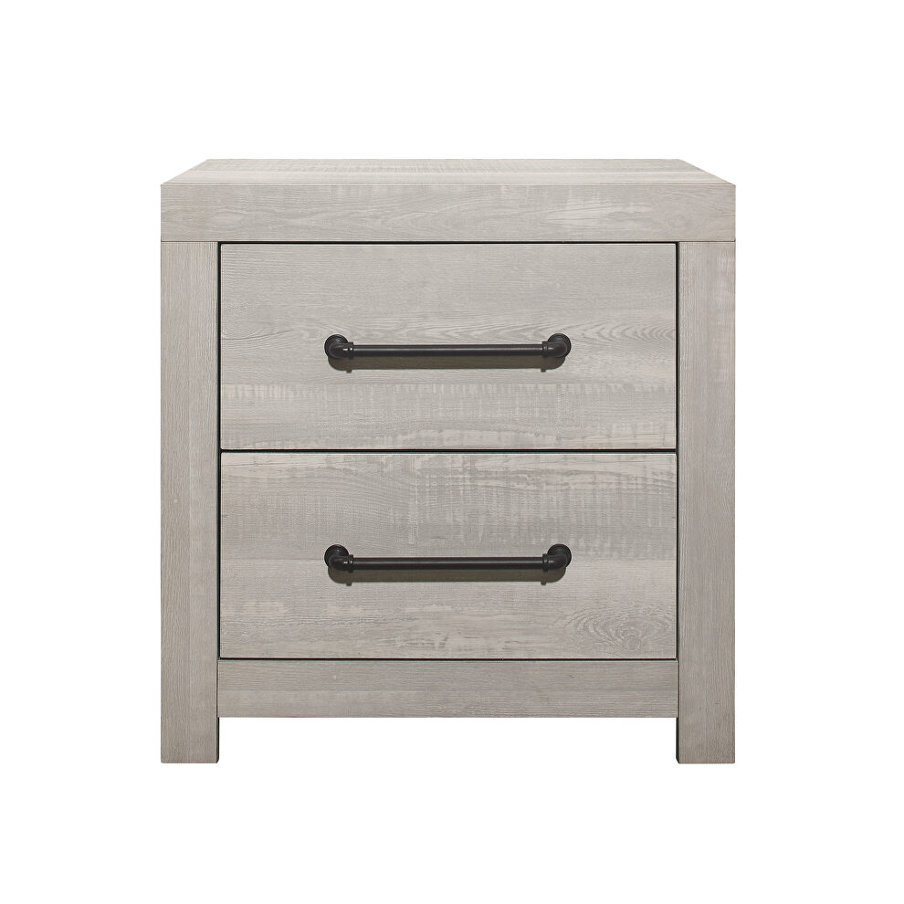 White wash nightstand in rustic transitional style by Global