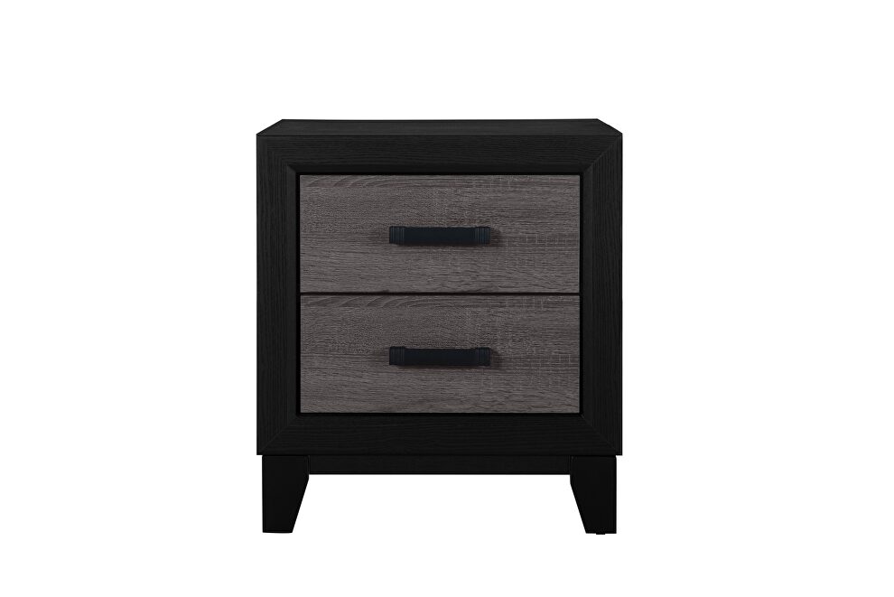 Modern farmhouse night stand with gray inlay by Global
