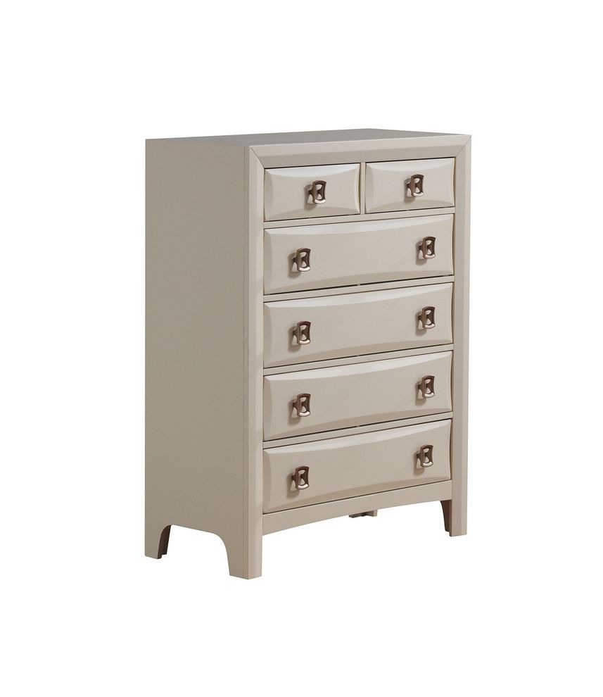 Casual style chest in almond beige finish by Global
