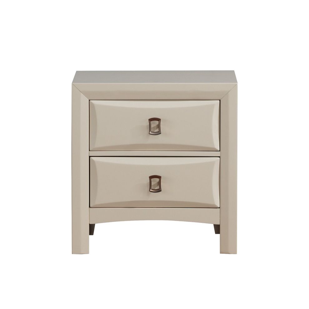 Casual style nightstand in almond beige finish by Global