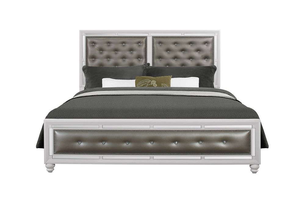 High-gloss modern design platform king bed by Global