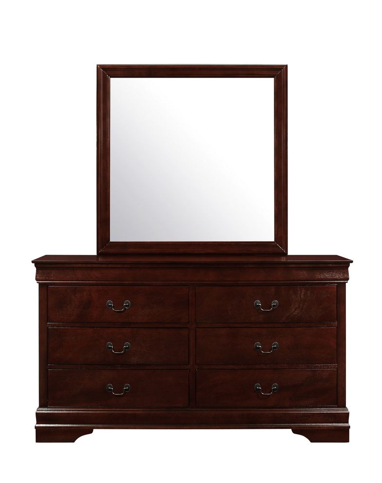 Simple casual style dresser in merlot finish by Global